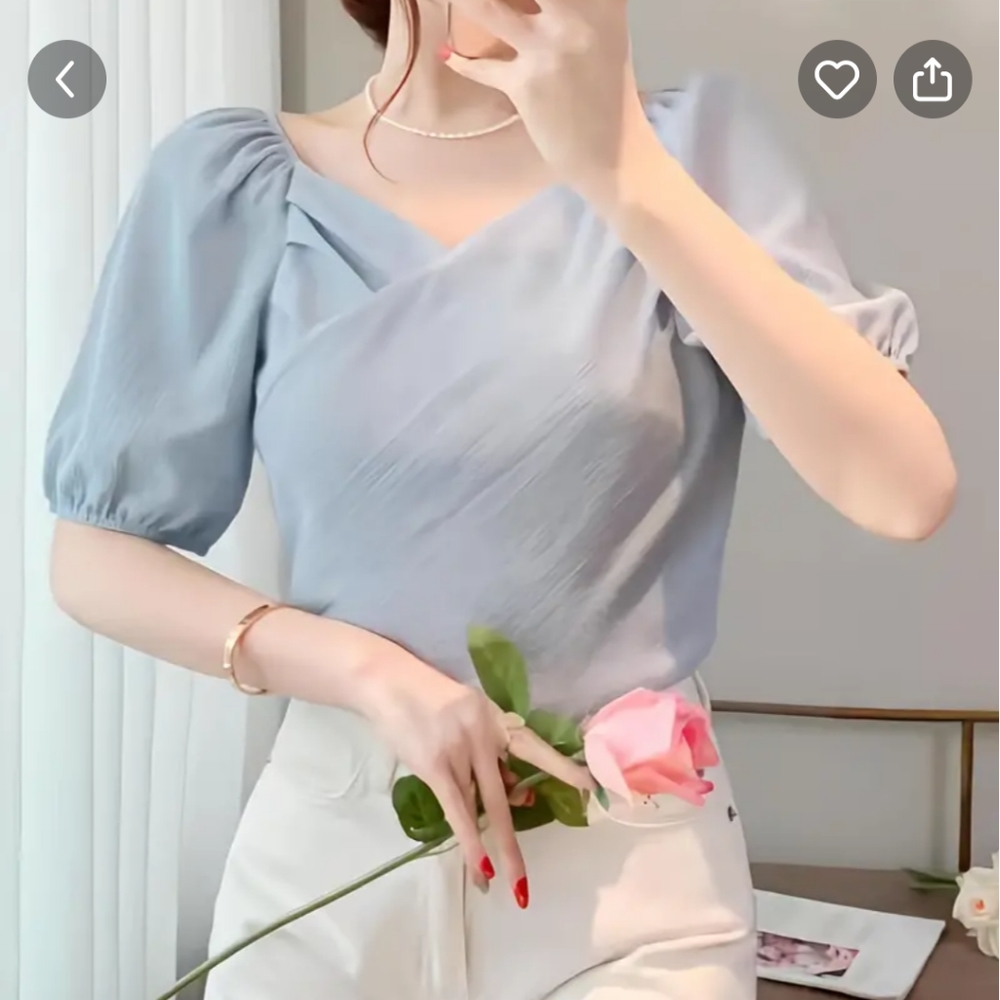 Puff sleeve French Style Feminine Top
